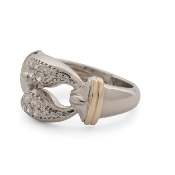 MIA FIORE  Italy 14kt Gold Sterling Silver Marina Link Ring - Picture 1 of 2